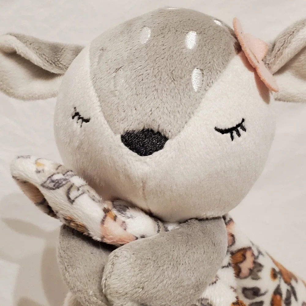 Gerber Modern Moments Baby Pink Deer Fawn‎ Security Blanket Lovey Soft 12X12